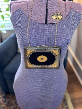 Vintage Black and Gold Florentine Book Purse